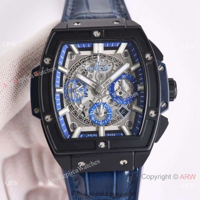 Grade AAA Replica Hublot Spirit of Big Bang 4700 Watch Blue Gummy Strap